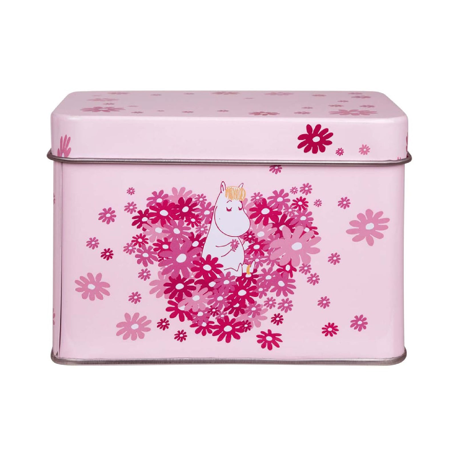 Moomin Flower Heart Tea Tin Pink