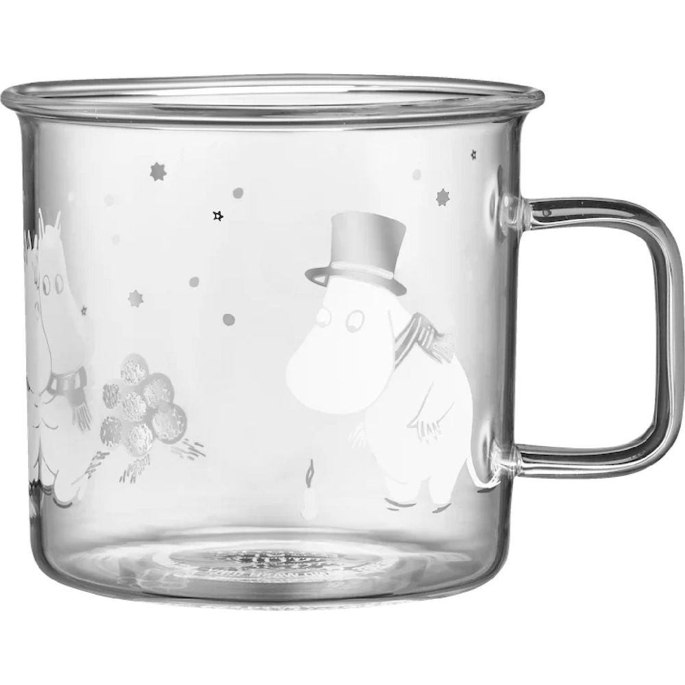 Moomin Glass Mug Let it Snow