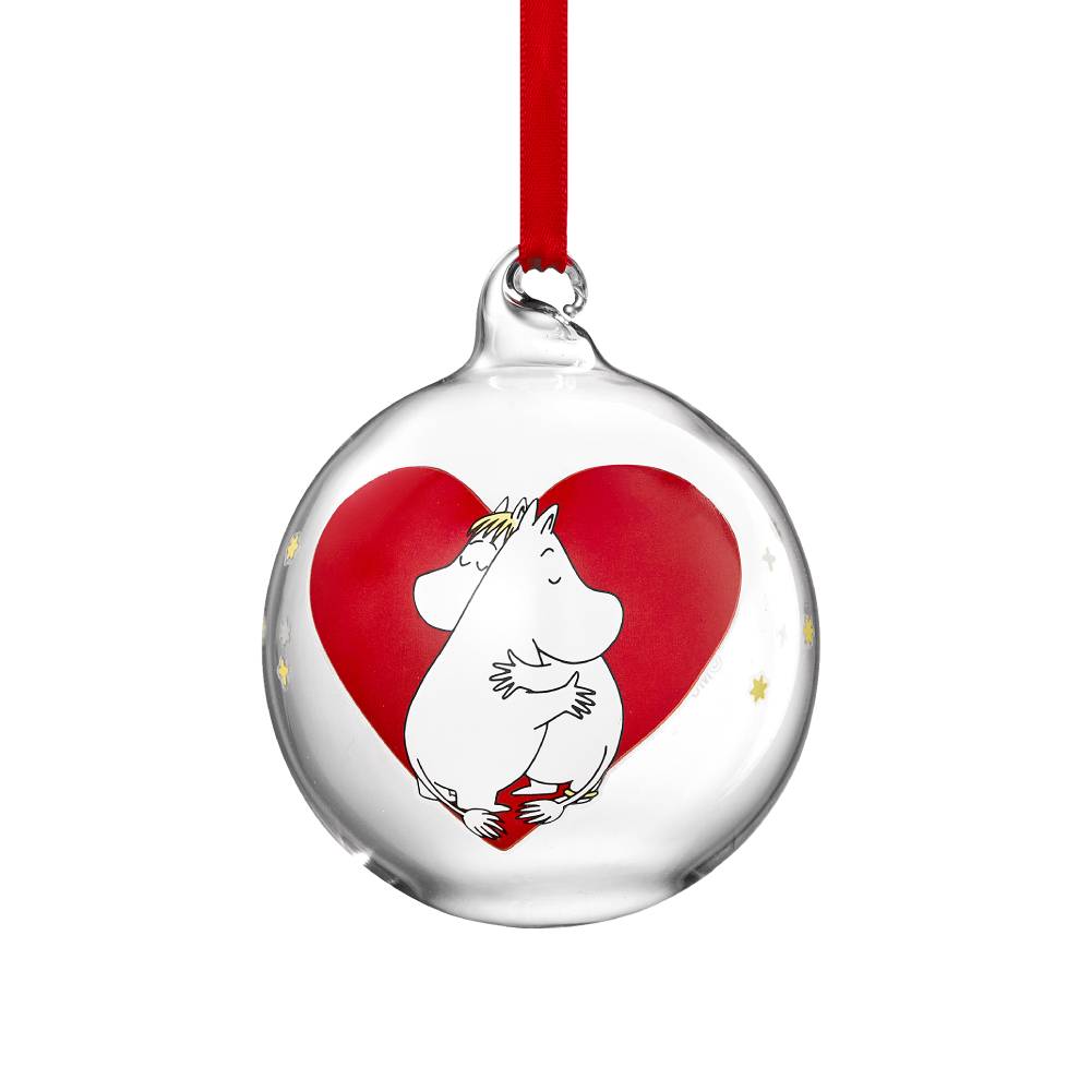 Moomin Heart Glass Bauble 7cm - The Official Moomin Shop