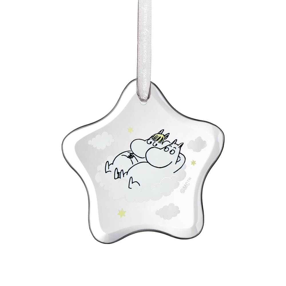Moomintroll & Snorkmaiden Glass Ornament 8cm - The Official Moomin Shop