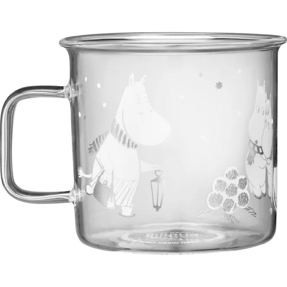 Moomin Glass Mug Let it Snow
