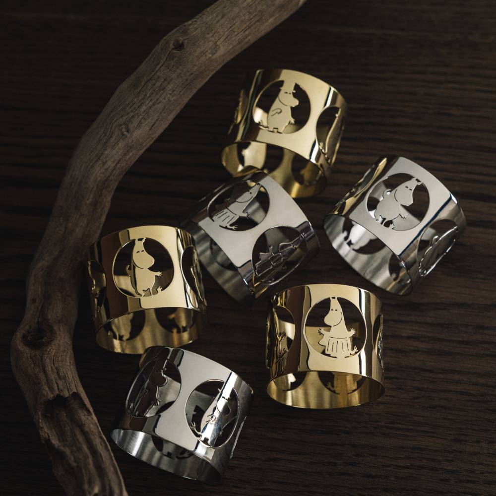 Moomin 80 Moominpappa Napkin Rings nickel-plated brass - Hilke