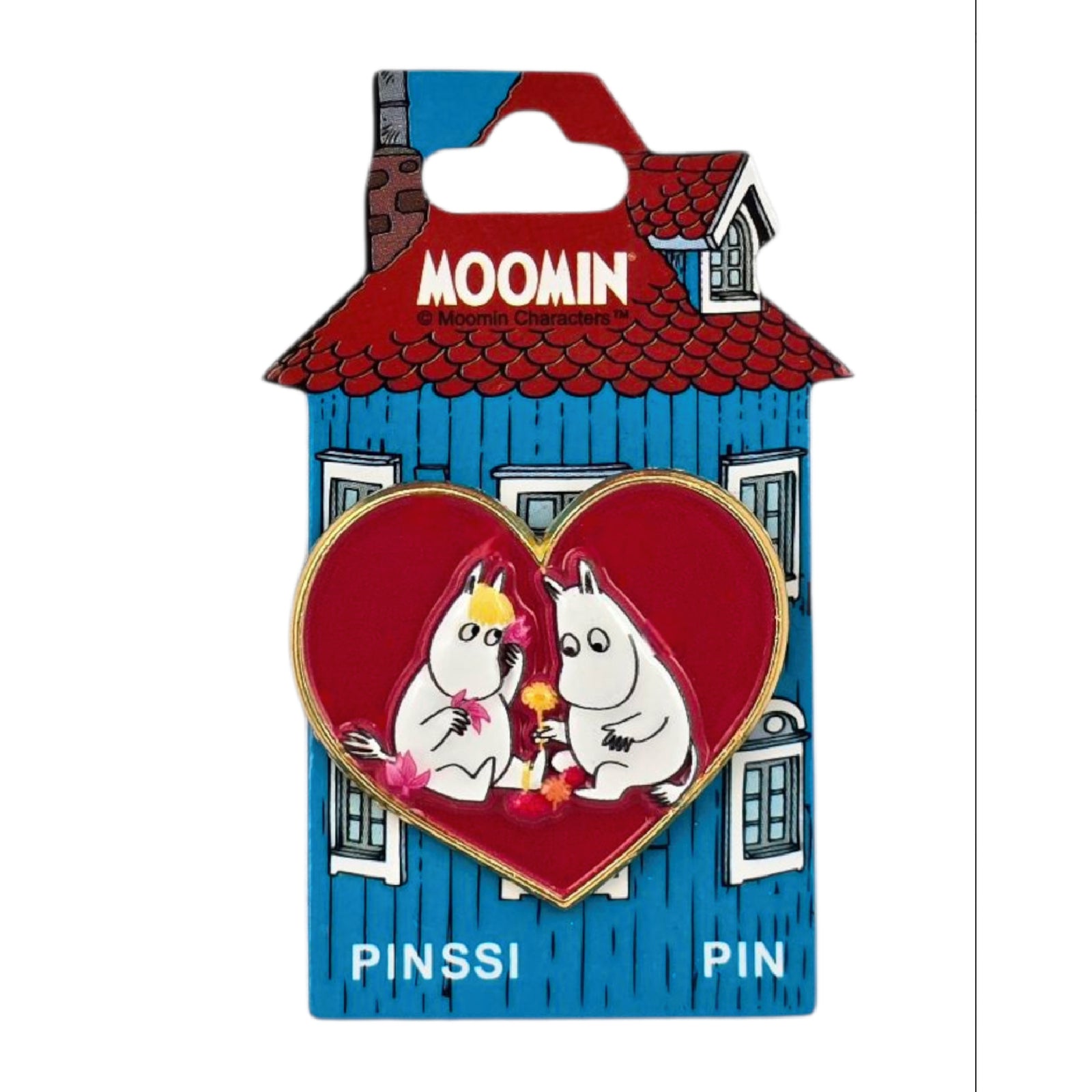 Pin Badge Moomintroll And Snorkmaiden Heart 3D