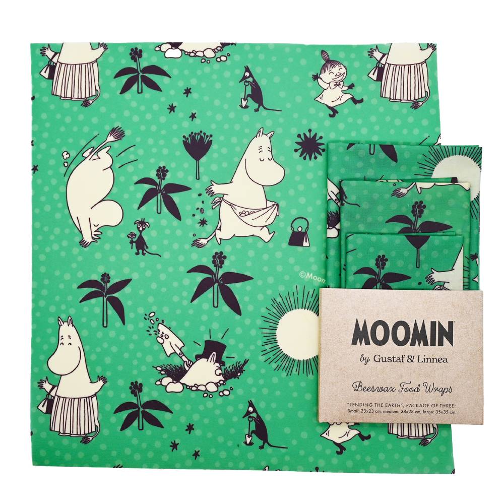 Moomintroll Bees Wax Wrap Tending The Earth 3-pack