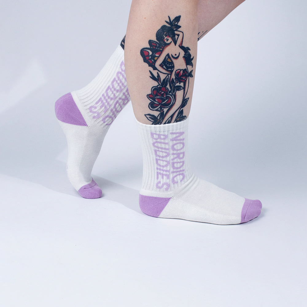 Moomin Socks Retro The Groke Evening Walk White / Lilac