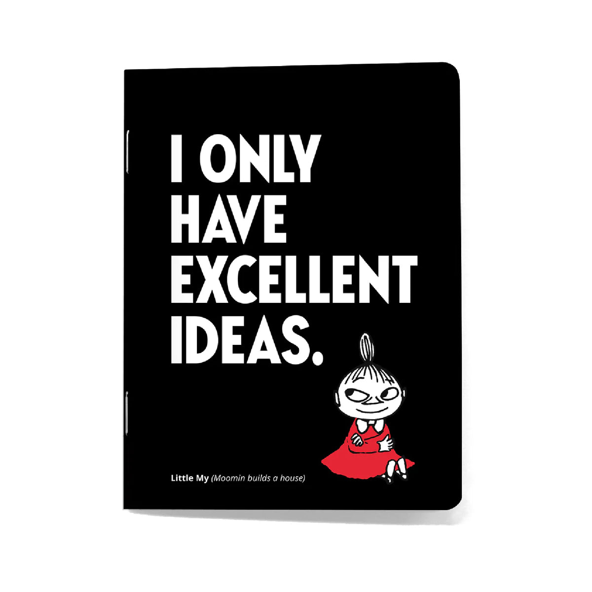 Moomin Mini Notebook I Only Have Excellent Ideas Black