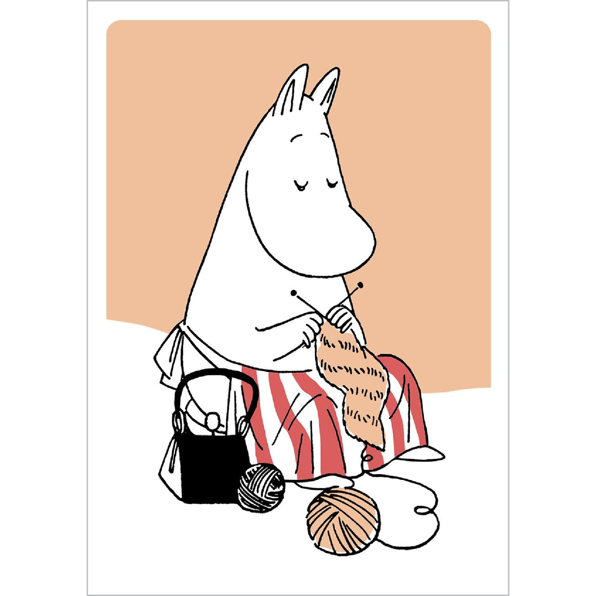 Moomin Postcard Moominmamma Knitting