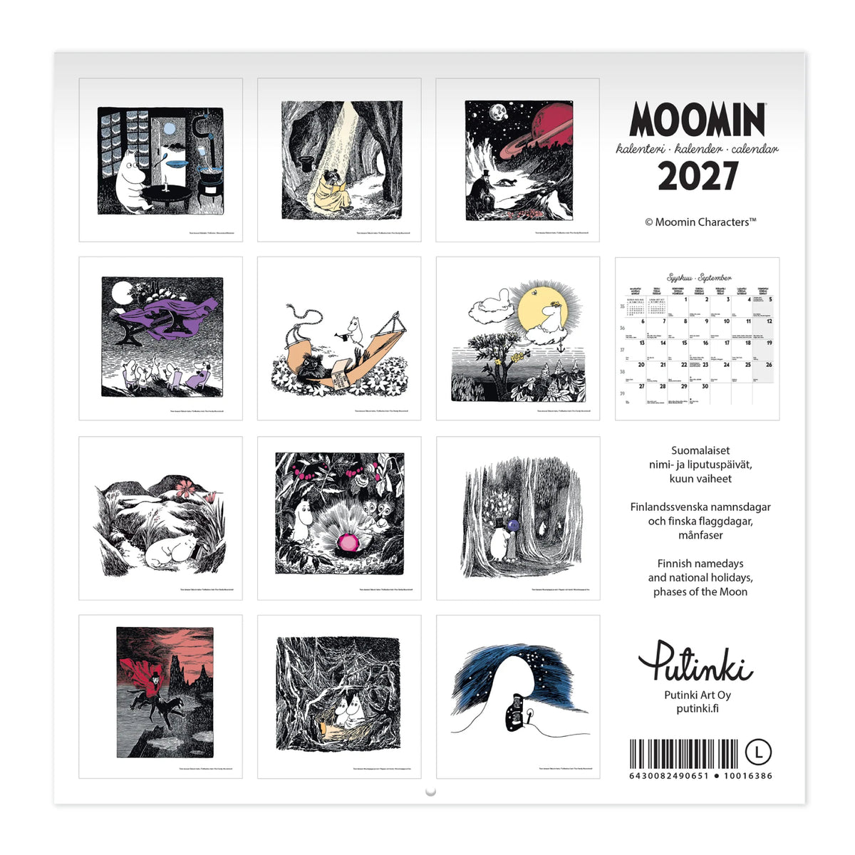 Moomin Flowers Wall Calendar 2027