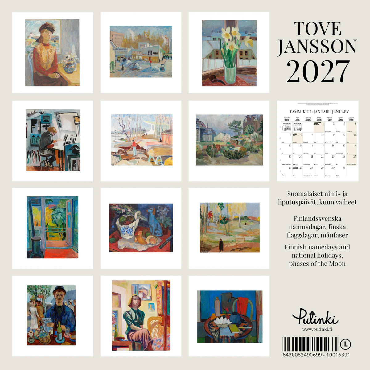 Tove Jansson Art Wall Calendar 2027