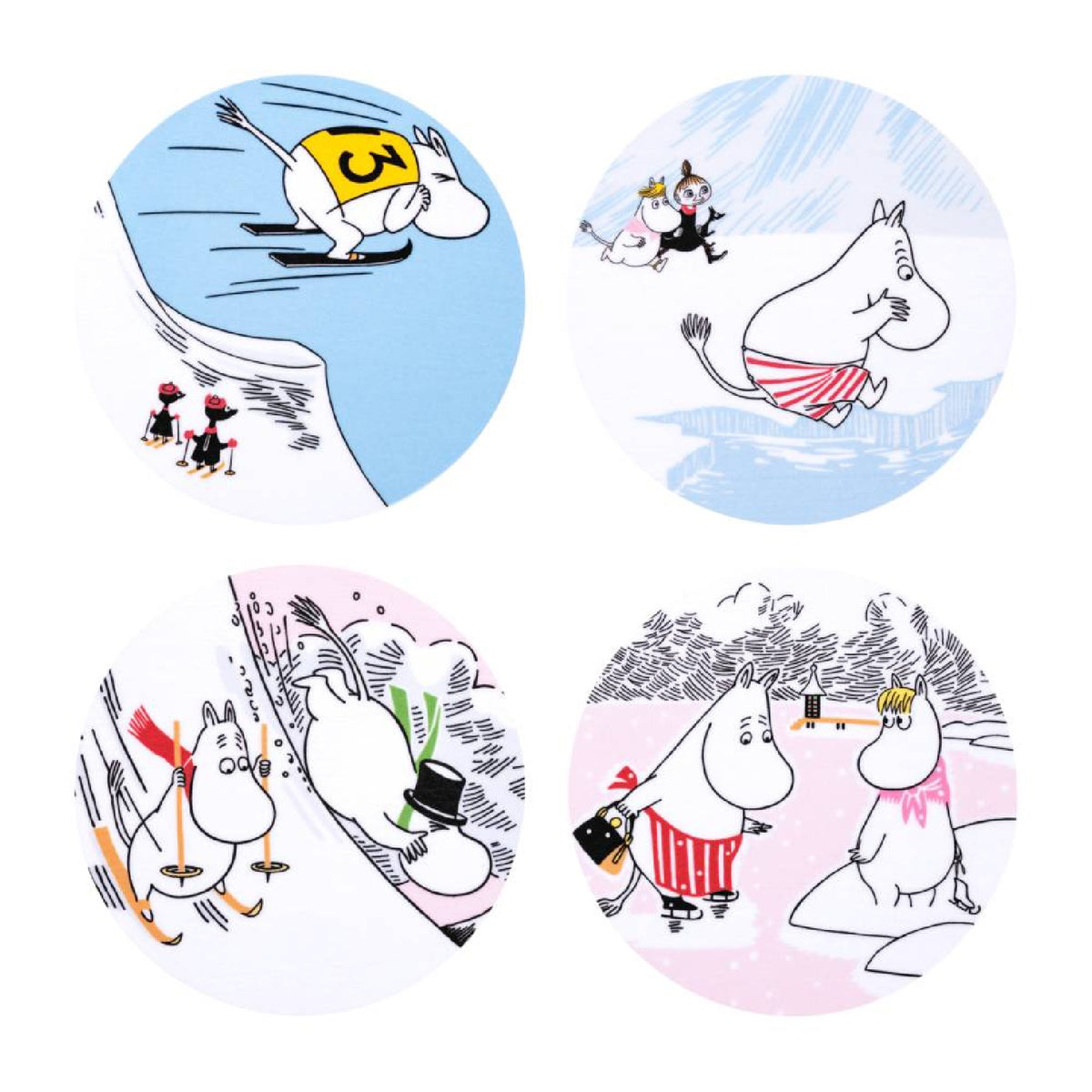 Moomin Coaster Set 4 pcs Ice Swimming