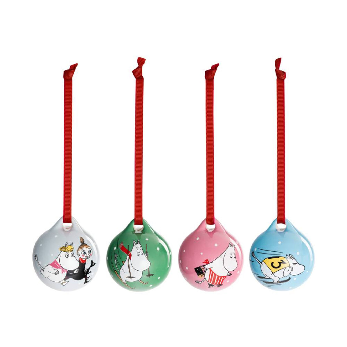 Moomin Mini Bauble Set Winter Sport 4 pcs