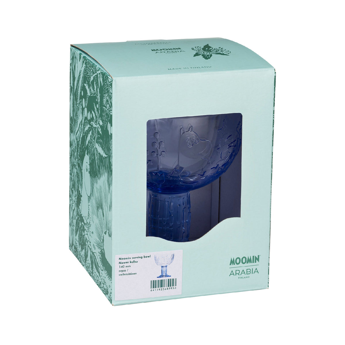 Moomin Mystical Forest Aqua Blue Serving Bowl 140 mm