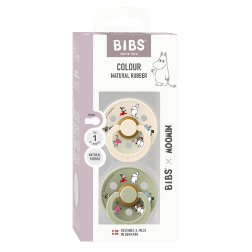 Suce bibs 6-18 mois moomin ivory mix pack de 2