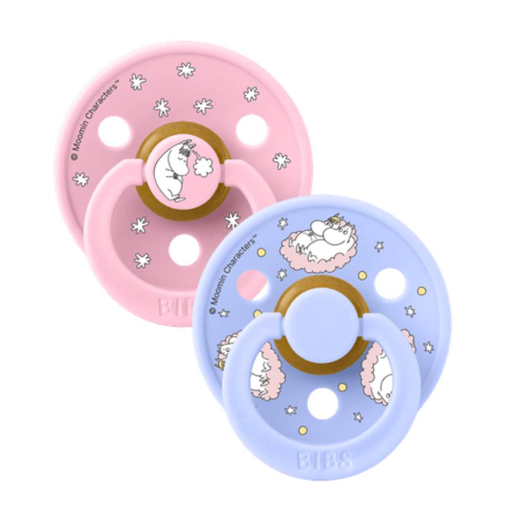 Moomin Dreaming Pacifier 2pack Lightpink/blue - The Official Moomin Shop
