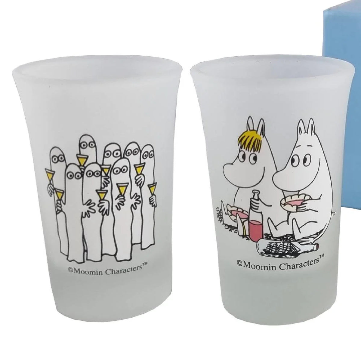 Moomintroll &amp; Snorkmaiden &amp; Hattifatteners Mini Glass 5 cl 2-set