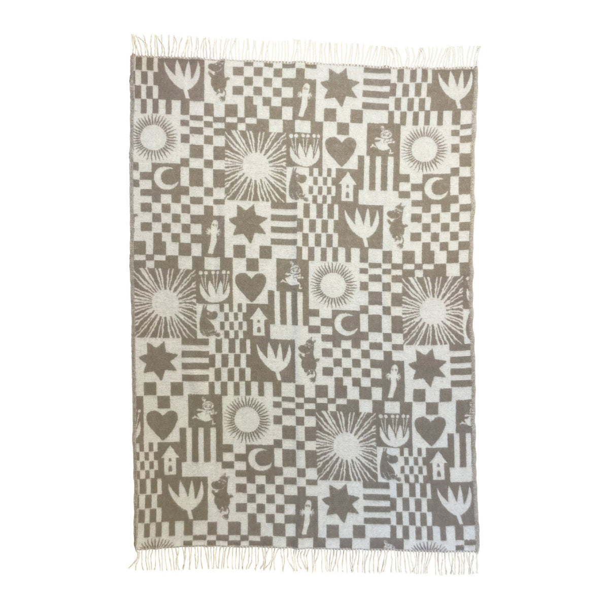 Moomin 80 Woven Blanket Play Taupe 130 x 200 cm