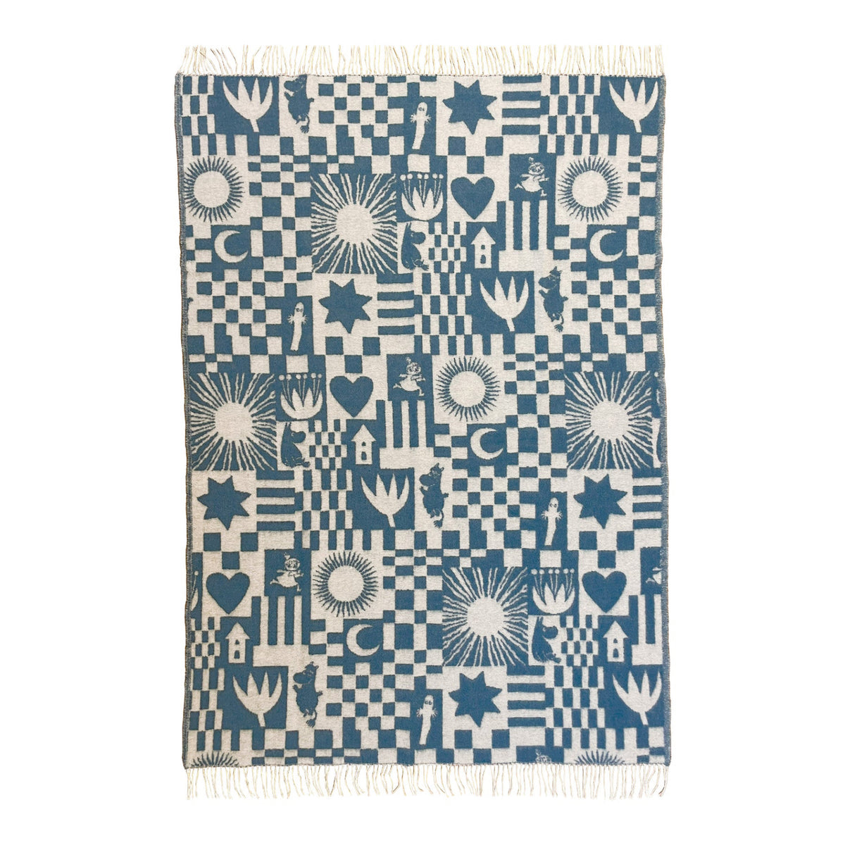 Moomin 80 Woven Blanket Play Denim Blue 130 x 200 cm