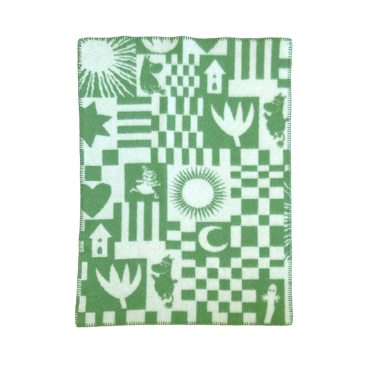 Moomin Play Baby Wool Blanket Green/Yellow/Blue