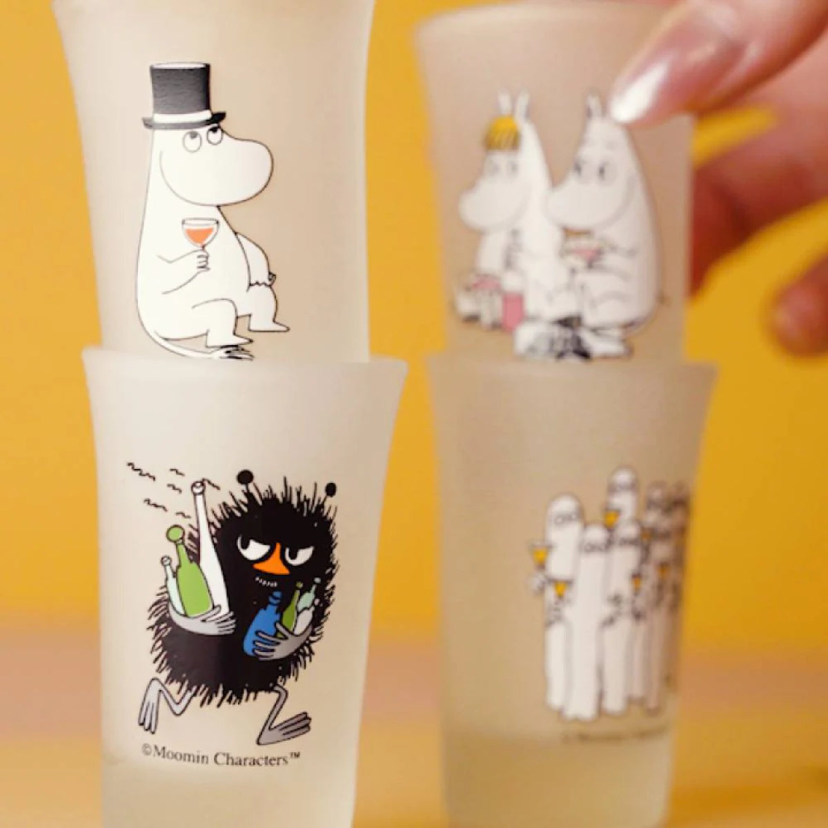 Moomintroll &amp; Snorkmaiden &amp; Hattifatteners Mini Glass 5 cl 2-set