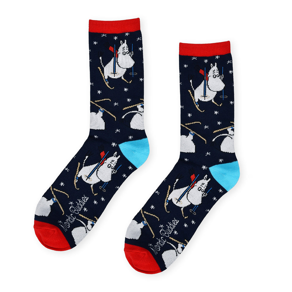 Moomin Socks Moomintroll Skiing Socks Blue / Red