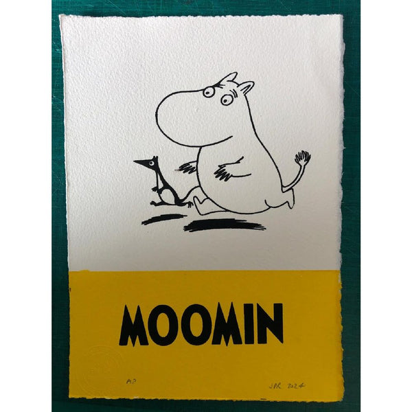 Moomin Motorcycle Moomin Art Print Moomintroll Runs Yellow - The Official Moomin Shop ...