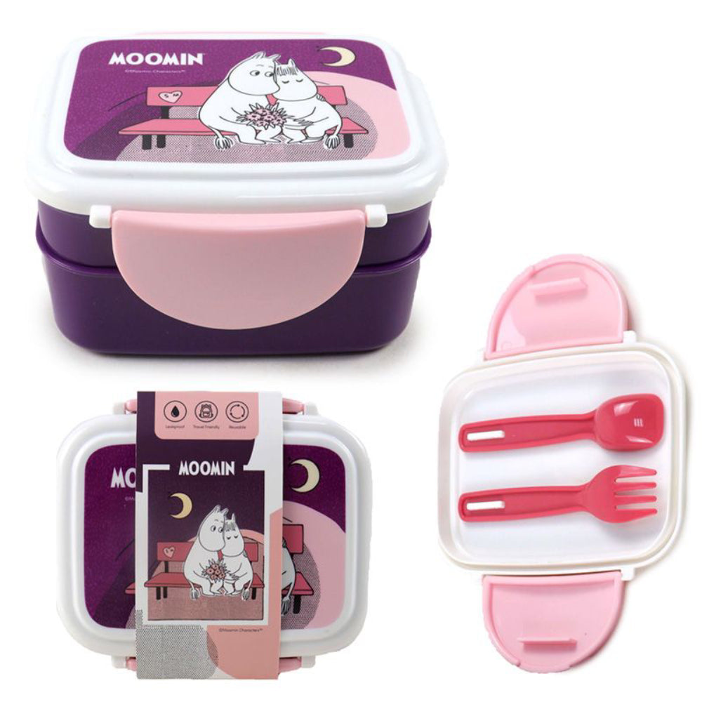 Moomin Clip Lock Stacked Lunch Box with Cutlery