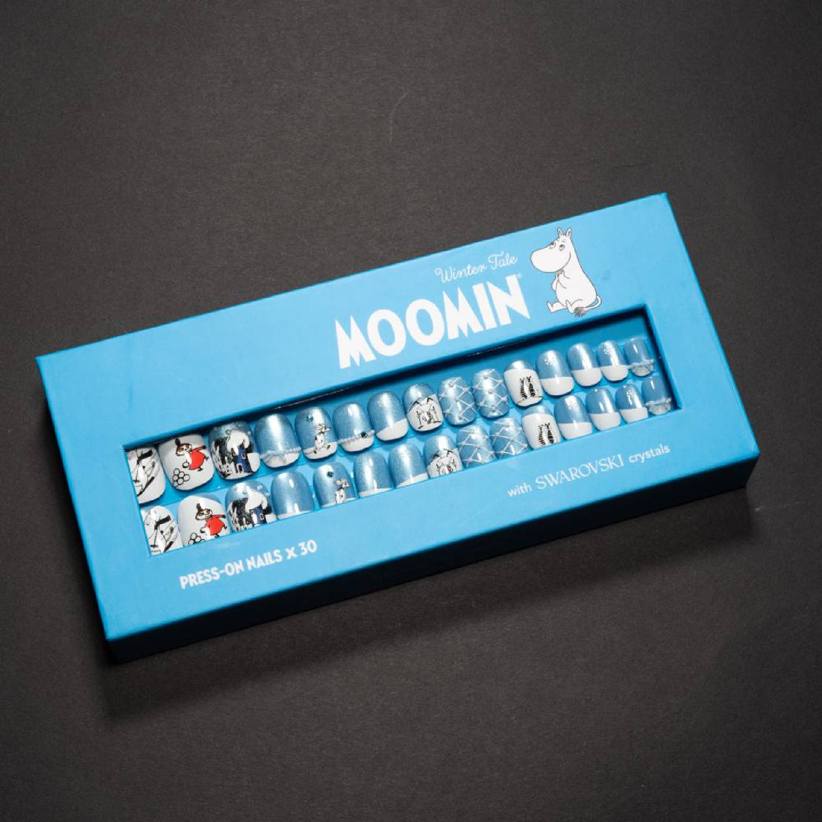 Moomin Winter Tale Press-on Nails Light Blue