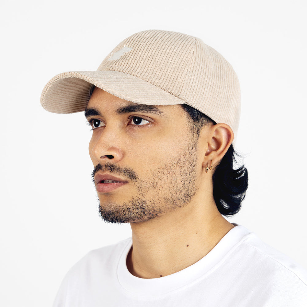 Cap Adult White Corduroy