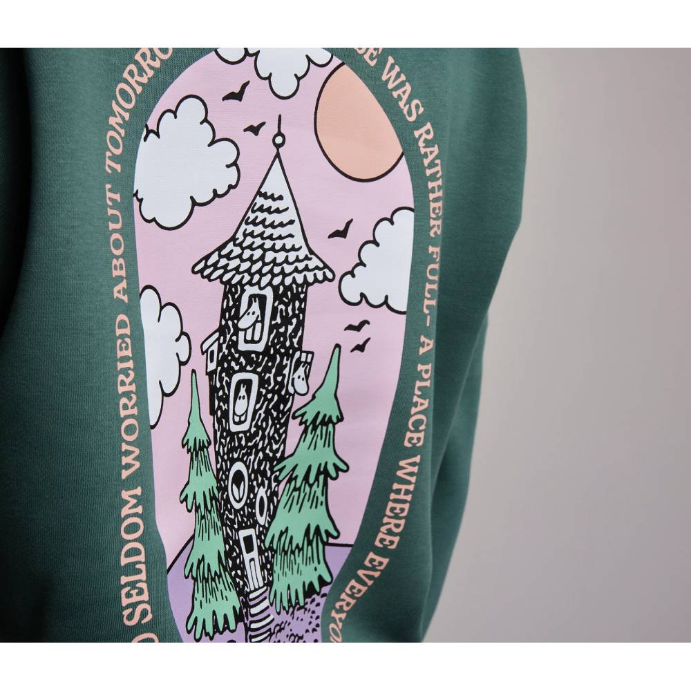 Organic Premium Hoodie Moomin House Green