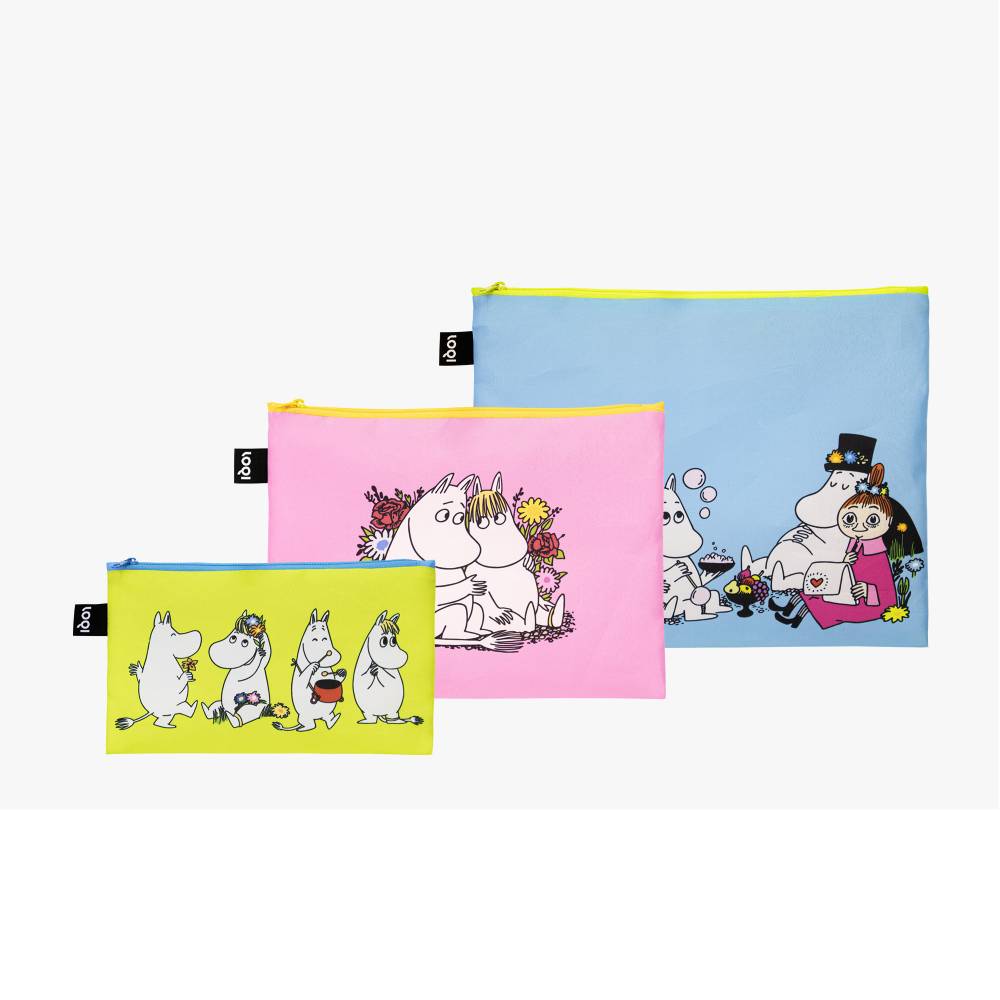 Moomin Together Zip Pocket Bag 3 pcs