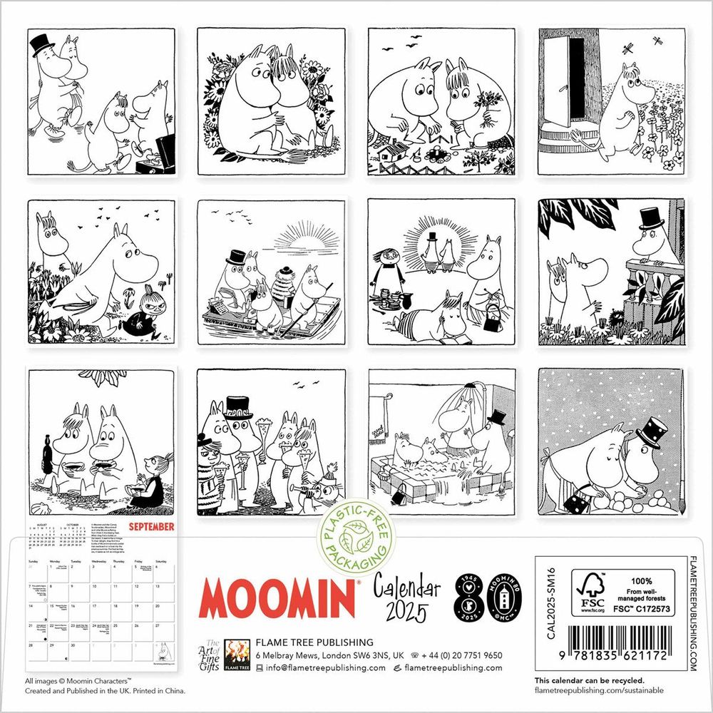 Moomin Comic Strip Mini Wall Calendar 2025 The Official Moomin Shop Moomin Desk Calendar 2025