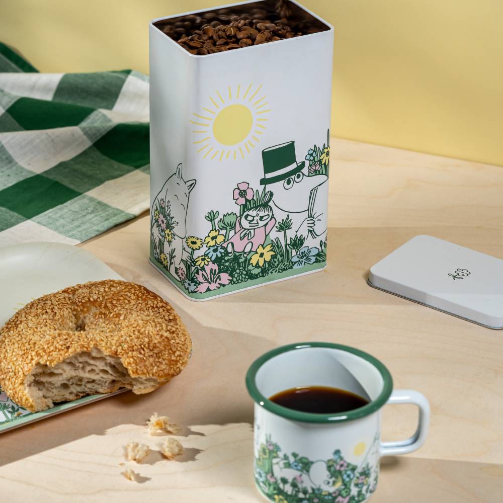 Moomin Garden Coffee Jar 20cm White - The Official Moomin Shop