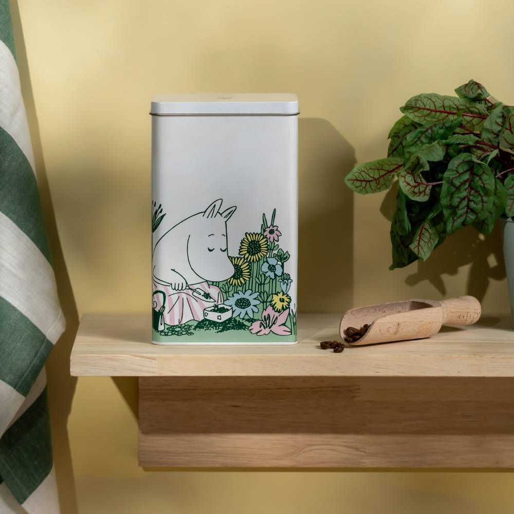Moomin Garden Coffee Jar 20cm White - The Official Moomin Shop