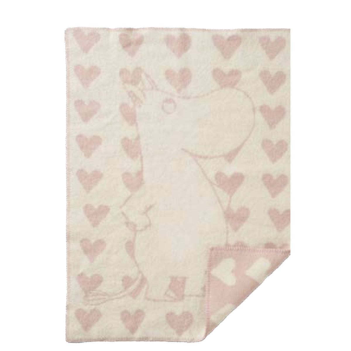 Woven Wool Blanket Moomin Heart Pink