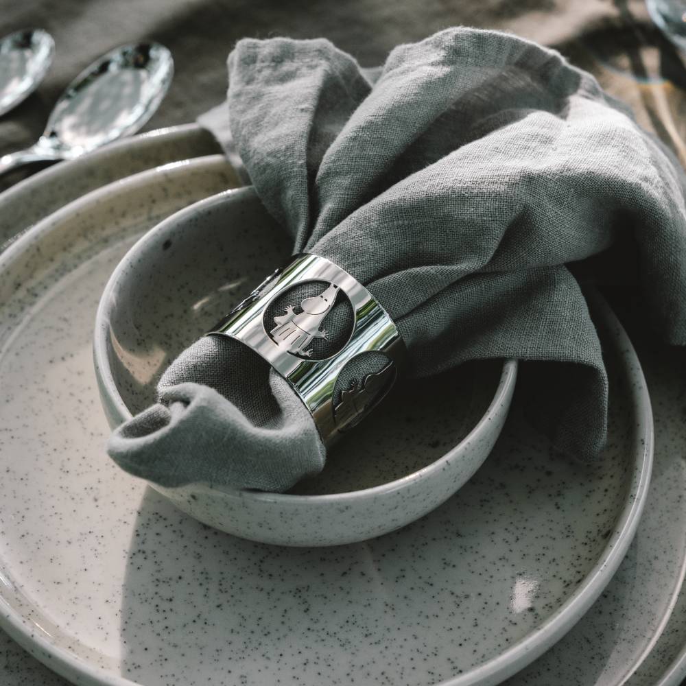 Moomin 80 Moominmamma Napkin Rings nickel plated brass Hilke The Official Moomin Shop United Kingdom