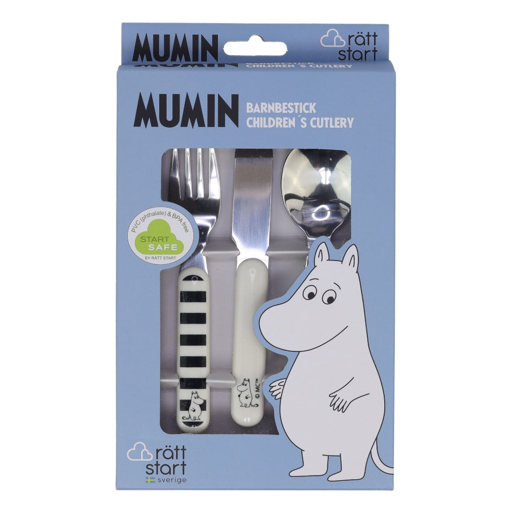 Moomin Diving Children&#39;s  Cutlery Set Black And White