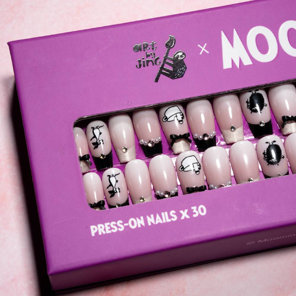 Moomin Pink Noir Press-on Nails Pink
