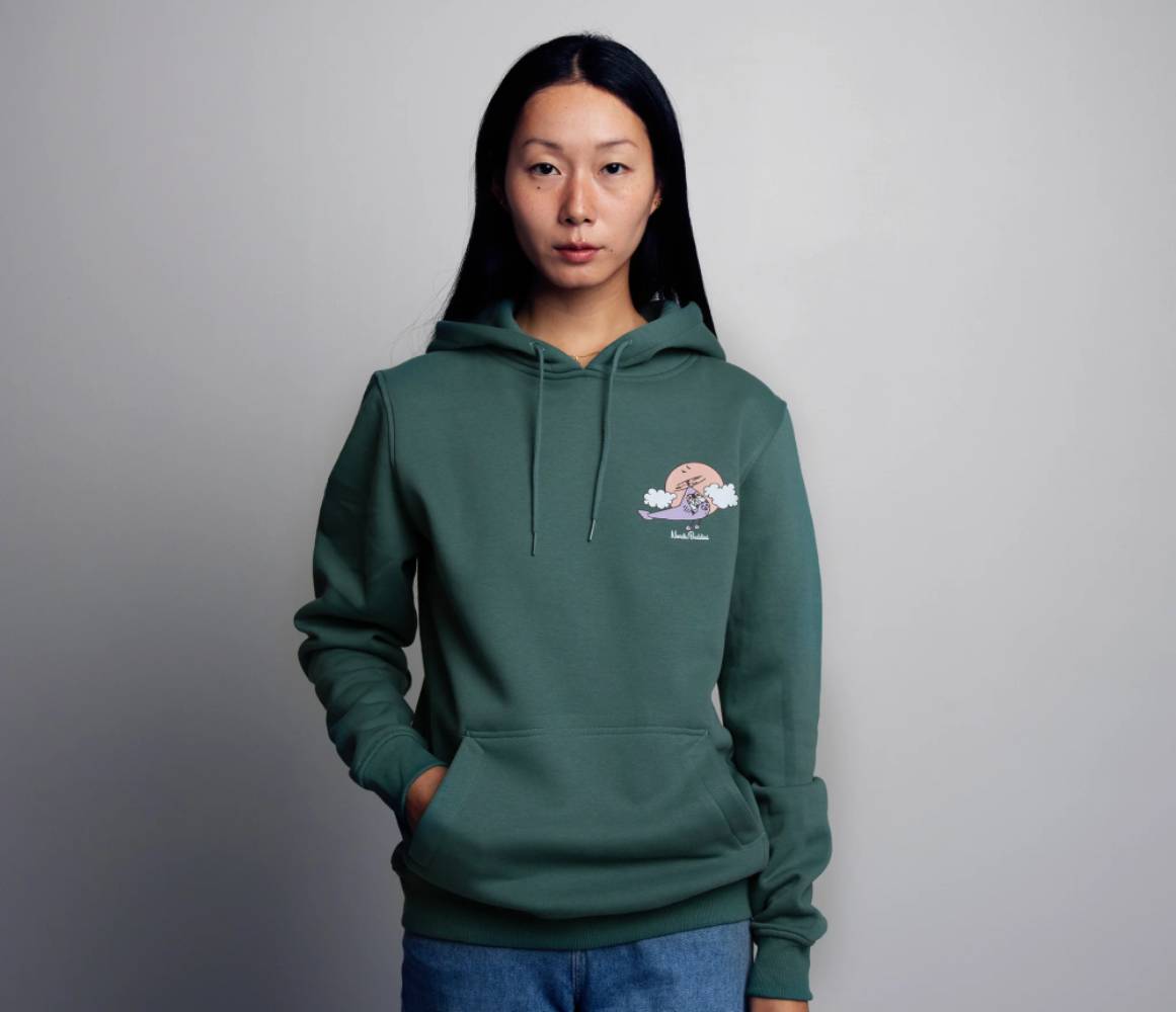 Organic Premium Hoodie Moomin House Green