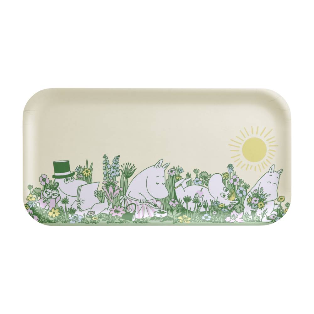 Moomin Garden Tray White  43 x 22 cm