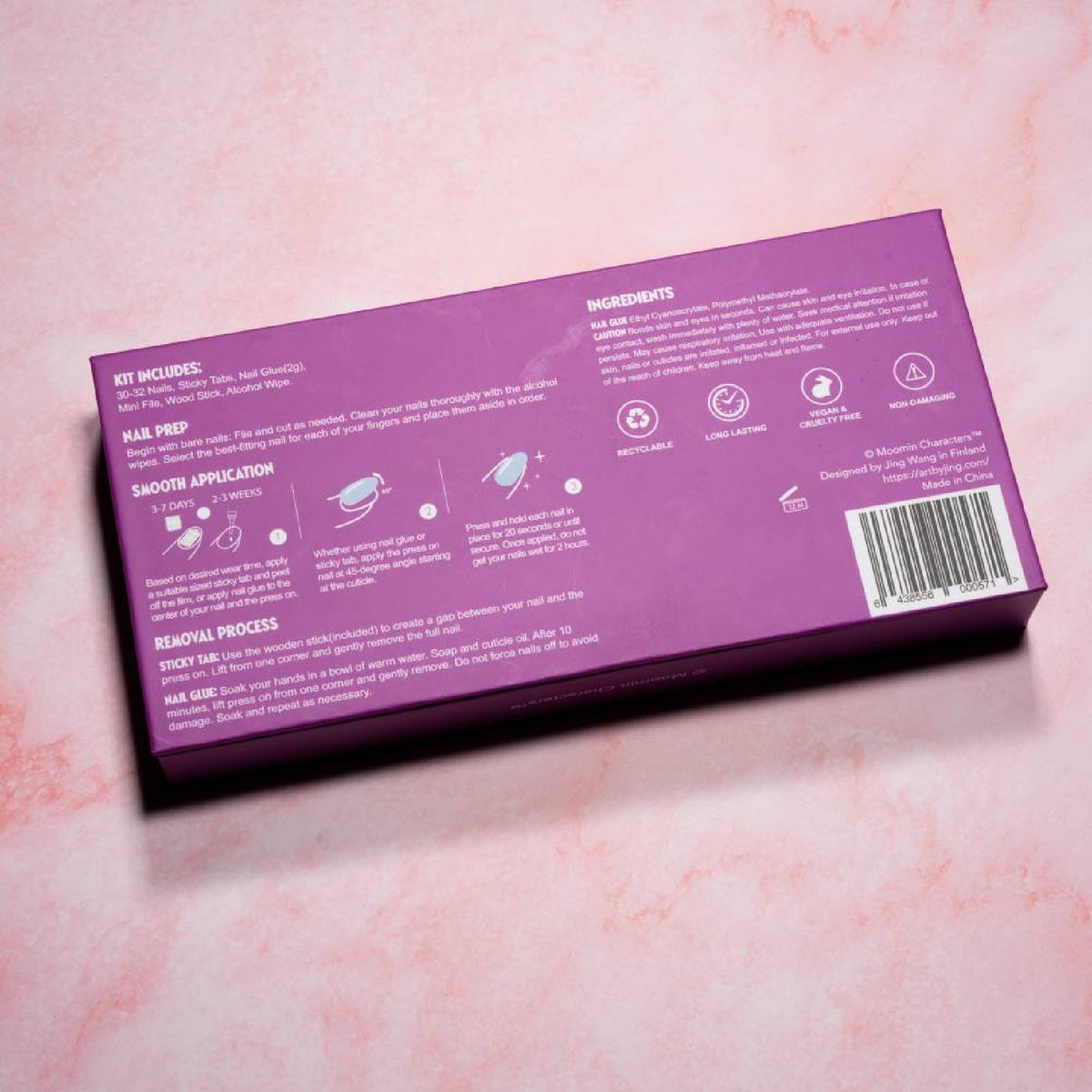 Moomin Pink Noir Press-on Nails Pink