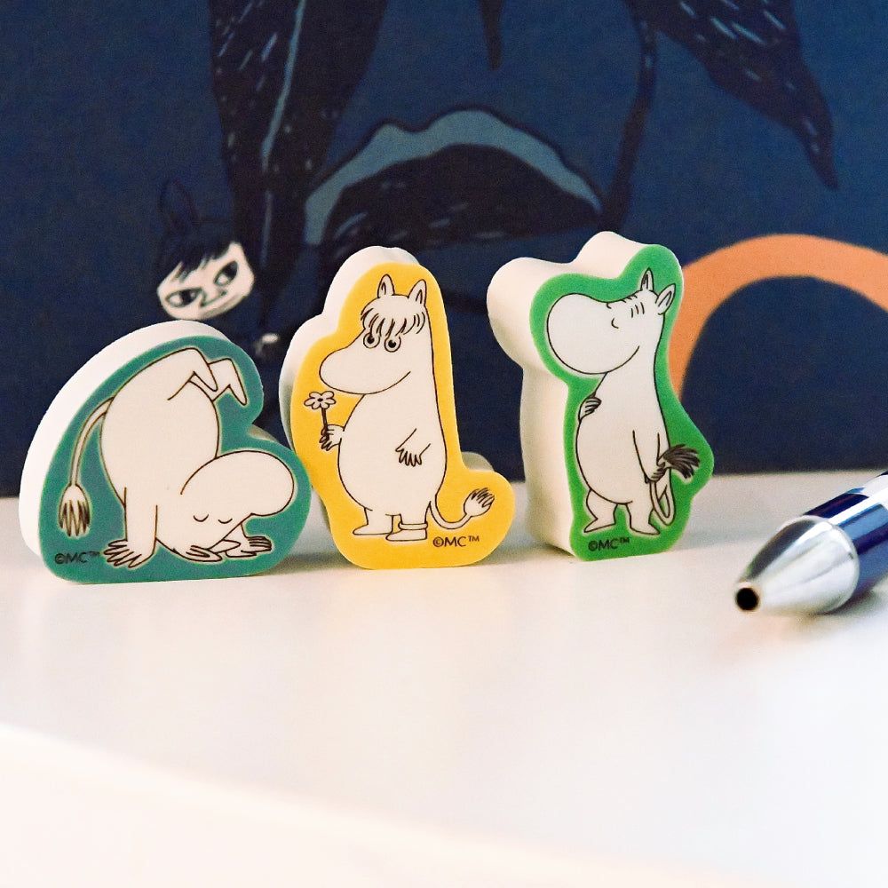 Moomin 3 Piece Eraser Set