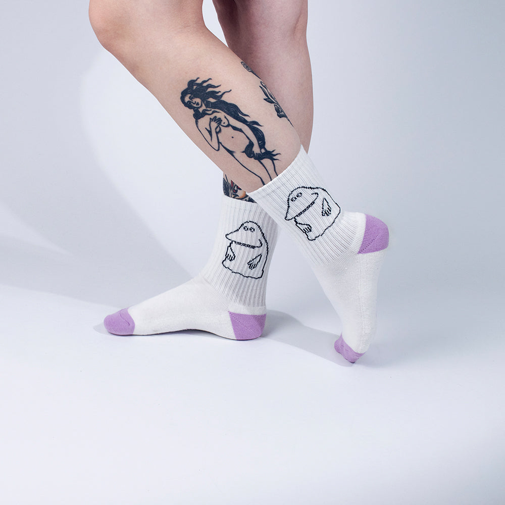 Moomin Socks Retro The Groke Evening Walk White / Lilac