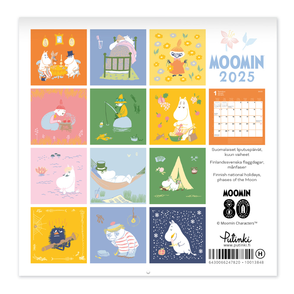 Moomintroll & Hattifattener Mini Wall Calendar 2025 The Official