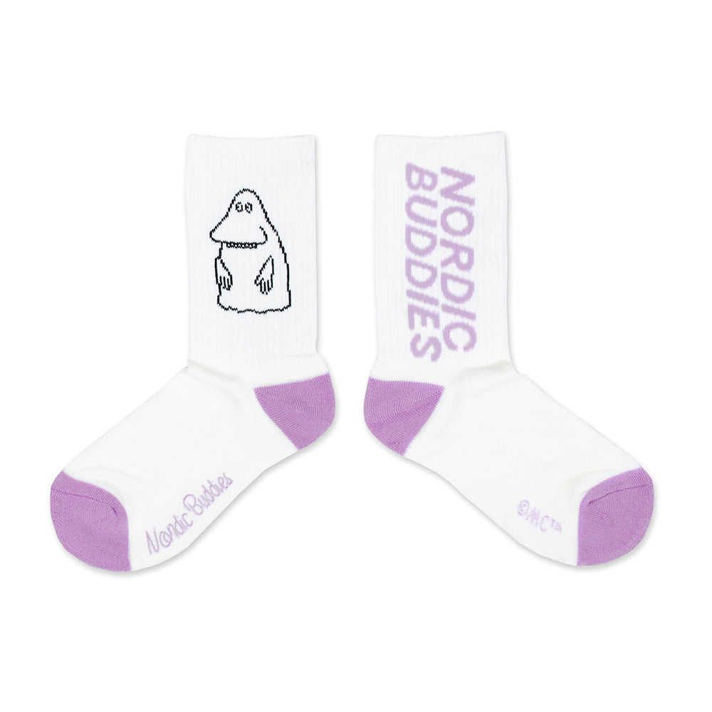 Moomin Socks Retro The Groke Evening Walk White / Lilac