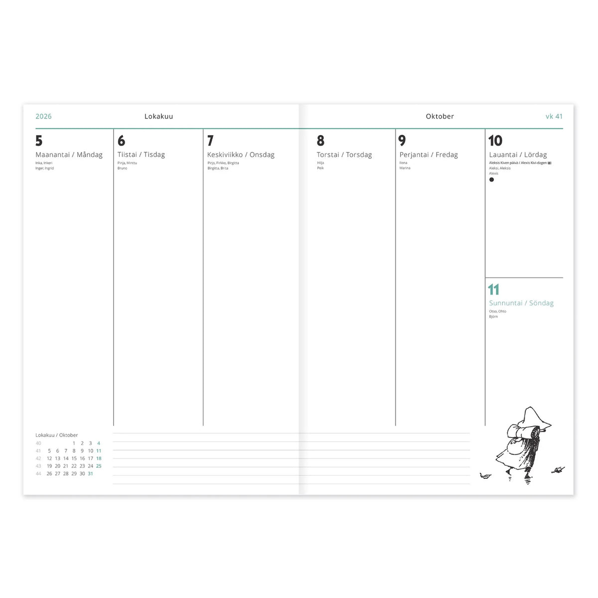 Moomin Weekly Diary 2026