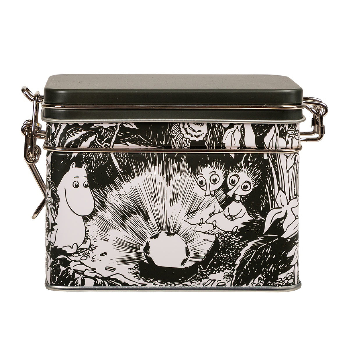 Moomin Ruby Tea Tin Black And White