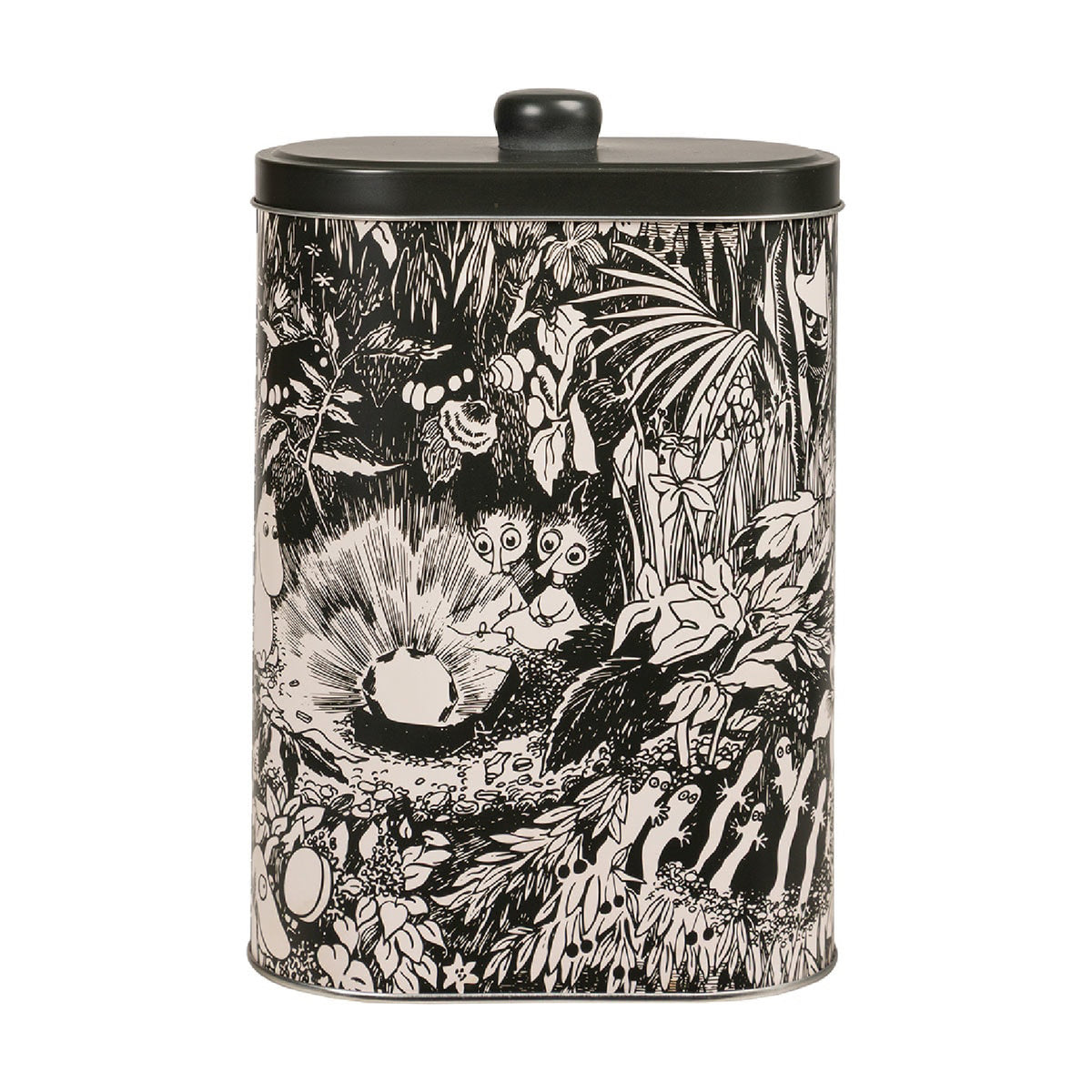 Moomin Ruby Oval Tin 20 cm Black And White