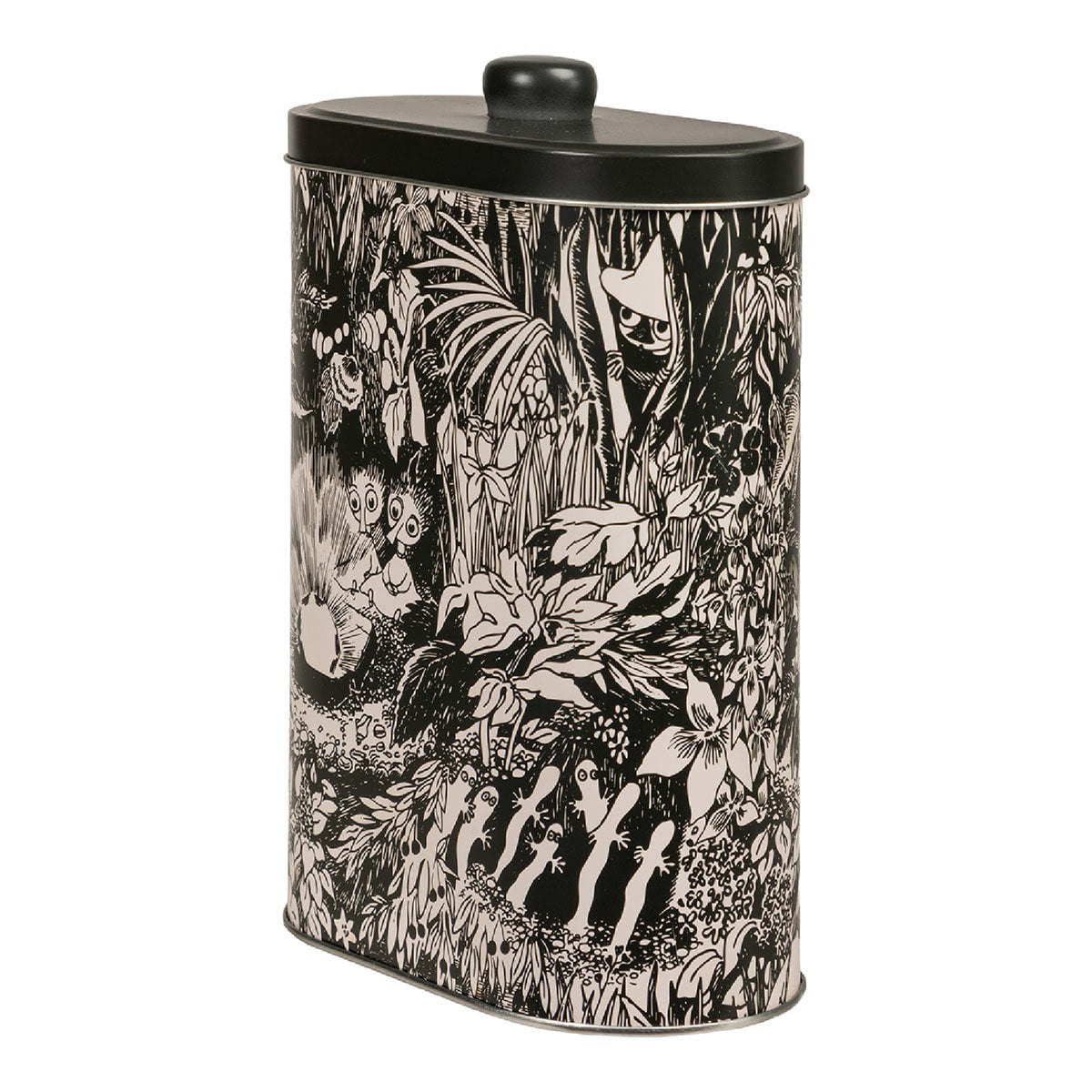 Moomin Ruby Oval Tin 20 cm Black And White