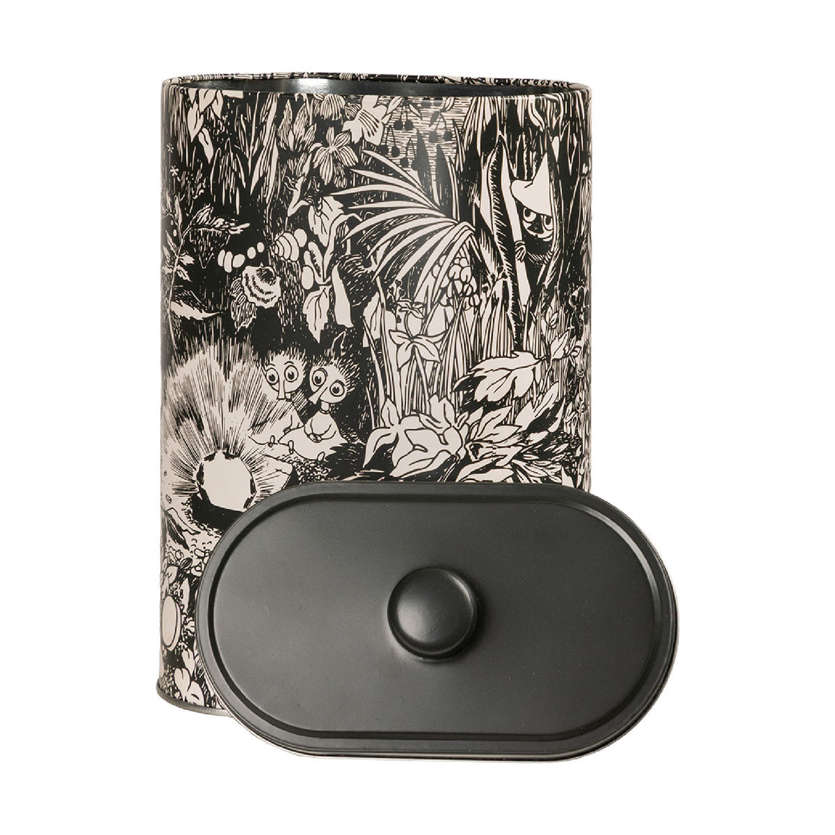 Moomin Ruby Oval Tin 20 cm Black And White