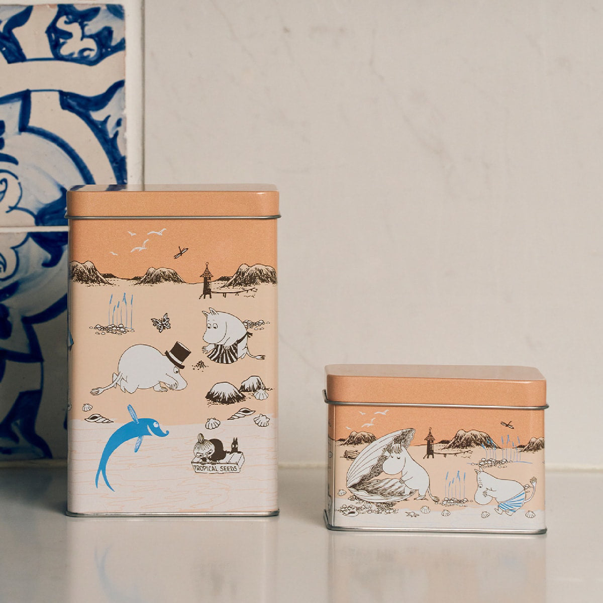 Moomin Beach Trip Coffee Tin Orange